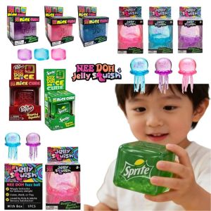 Schylling Nee Doh Jellyfish & Cube Squish Toy Soft Jelly Squeeze Stress Relief Fidget Toy Sensory NeeDoh for Kids & Adults