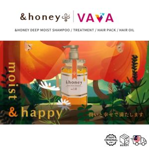 (JAPAN) &Honey Deep Moist Shampoo & Treatment 安蒂花子蜂蜜洗发水护发素 Syampu / Rawatan Rambut