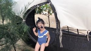 Đồ Bơi Bé Gái Habi Fashion HB2212 Bộ Bơi Bé Gái Hở Lưng Đan Chéo Cho Bé Gái 9-28Kg