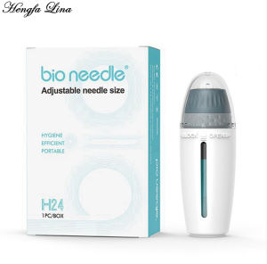 Adjustable Hydra Roller Need-le 24 Pins MicroNeed-le Meso Derma Stamp Titanium Microneed-le Skin Care MTS Anti Acne Serum Injection