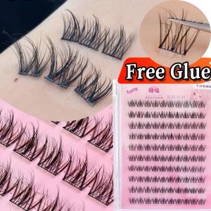 【Charming women】Free-Glue Fluffy Cluster False Eyelashes Natural 5D Curling Mink Thick Reusable Lashes Extension Self Adhesive Individual Eyelashes Makeup ขนตาปลอมติดเอง