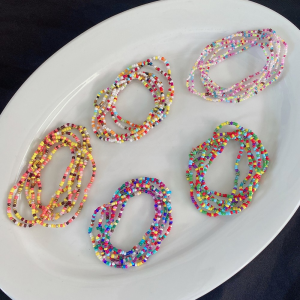 Ultra-Thin Elastic Multicolor Beaded Bracelet Vacation Style Handmade Jewelry Colorful Pearls String Bracelets for Women