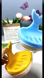 จานวางสบู่ ชั้นเก็บสบู่ในห้องน้ำ ไม่เจาะรูติดผนัง Drain Strong Paste Creative Wall Soap Box