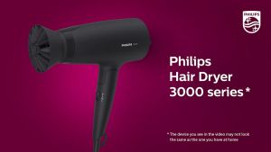 Philips | Hair Dryer 3000 | Pengering Rambut | Melindungi Rambut dengan ThermoProtect Teknologi | Hitam | BHD308/10