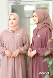 Setelan Wanita Jumbo Polos Casual Modern Terbaru - Setelan Muslimah Fashionable