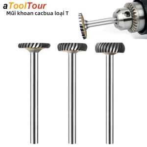 T Loại Carbide Xoay Tập Tin Bit 3mm Vỏ Vòng Cung Cắt Kim Loại Cho Đá Nhôm Khắc Nhựa Khắc Dụng Cụ Dremel Tương Thích