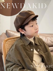 Newdakid หมวกเด็กสำหรับฤดูใบไม้ร่วงและฤดูหนาวหมวกเบเร่ต์สำหรับเด็กวัยกลางและวัยโตหมวกทรงแปดเหลี่ยมแนวญี่ปุ่นสำหรับเด็กหญิงและเด็กชายหมวกจิตรกรแนววินเทจ