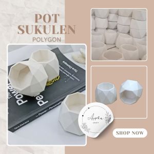 Pot lilin tempat lilin dan sukulen aesthetic exagon