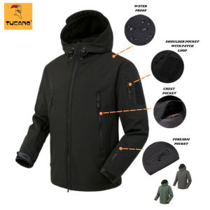 TUCANO Mens Tactical Jacket Windbreaker Waterproof Winter Clothing Outdoor Jacket Riding Military