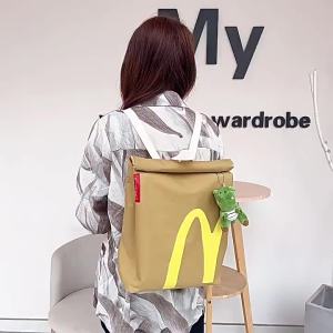 New McDonald School Bag Large Capacity Backpack Internet Celebrity Backpack Womens Junior High School High School and College Student Bag for Class
