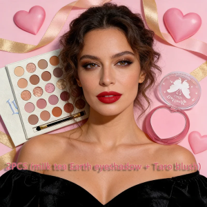 Romantic Pink 25 Color Eyeshadow Palette & Blush Kit - Long Lasting Pigmented Makeup Set for Women Valentines Day Gift