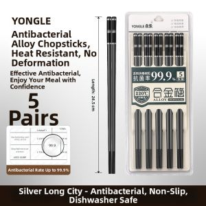 YONGLE | Antibacterial Anti-mold Heat-resistant Personal Use Alloy Chopsticks