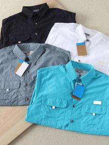 North America Outdoor Lightweight Breathable Waterproof Quick Dry Sun Protection Summer Mens Workwear Mountain Fishing Thin Short Sleeve Shirt
