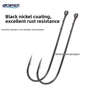 OWNER | Straight Shank Dual Barb Lure Soft Bait Fishing Hooks