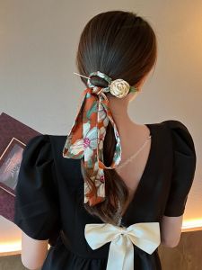 Elegant Floral Print Fabric Hairpin Style Hairband Super Fairy Atmosphere Butterfly Knot Hanfu Hair Accessories for Travel