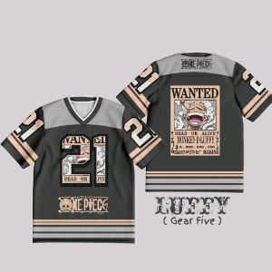 Bandai | Summer 2026 One Piece Luffy "Five-Tier Bounty" Retro Theme 3D Printed Breathable Quick-drying T-shirt for Adults and Children