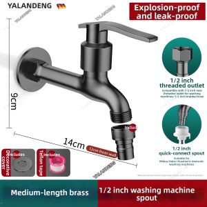 YALANDENG | Anti-Fall 4-Threaded High Flow Quick Release Washing Machine Faucet