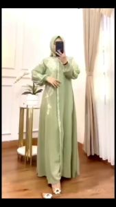 SALE!! Gamis terbaru 2023 kekinian / New Bunga Dress Bahan Ceruty Apk Bordir / Dress Lebaran - COD