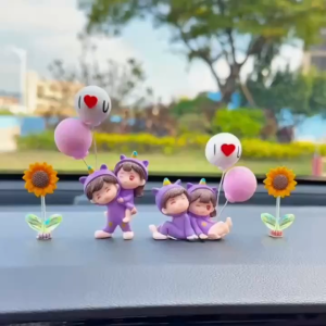 SUERTE Car Interior Decoration Instrument Panel Creative Purple Balloon Couple Figurine Ornaments
