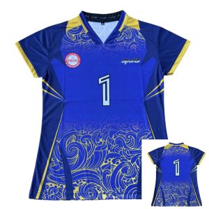 Baju volly wanita jersey motif full print