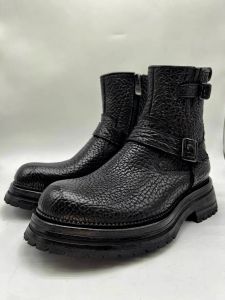 Handmade Heavy Duty Wild Bull Leather Chelsea Boots Mens Genuine Leather Martin Boots Thick Bottom Heightening Water Wash
