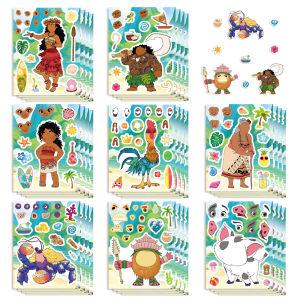 Hot Toys | 8/16Sheets Make A Face Cartoon Disney Stickers DIY Ryder Chase Assemble Jigsaw Kids Toy Children Boys Game Party Gift