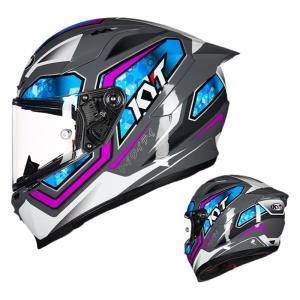KYT | Full Face Motorcycle Helmet with Large Rear Wing for Men Women All Seasons High Quality Carbon Design Comfort Fit Dual Visor Safety骑行 Helmet