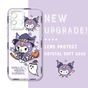 Hontinga Casing Case For Samsung Galaxy S22  S23 Ultra 5G S21 Ultra S22 Plus 5G S22+ 5G S21 plus S21 FE S20 FE 5G Case Transparent Clear Case Cartoon Cute Kuromi Soft Silicone Full Cover Shockproof Rubber Cases Back Cover Phone Casing Softcase For Girls