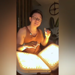 [BUY 1 TAKE 1] solar light indoor light 80000W solar ceiling light 3color Actual size with remote