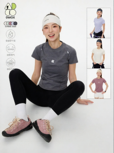 OWOX | Áo Thun Cổ Trụ Dây Đai Accentuating Eo Khô Nhanh Thấm Mồ Hôi