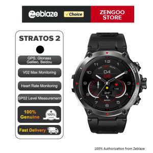 Zentronix Group Zeblaze Stratos 2 GPS Smart Watch AMOLED Display 24h Health Monitor 5 ATM Long Battery Life GPS Watch for Men Competible with iPhone Huawei Samsung Xiaomi iPad Asus Lenovo