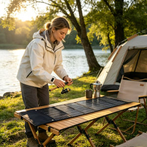 Foldable Waterproof 50W 90W Solar Panel Portable Solar Charger Dual USB DC Fast Charging Ports For Outdoor Hiking Camping