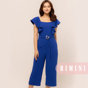 RIMINI - Jumpsuit Wanita Pesta Polos XS-XL - Doanna Frill Belted 85813