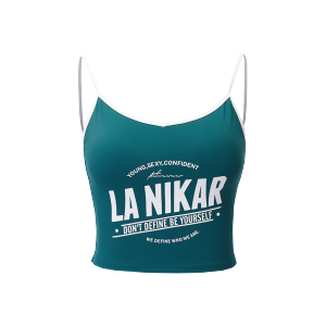 La Nikar American Retro Fitness Tank Top Color Block Sports Bra Yoga Clothes Womens Shoulder Strap Sports Underwear