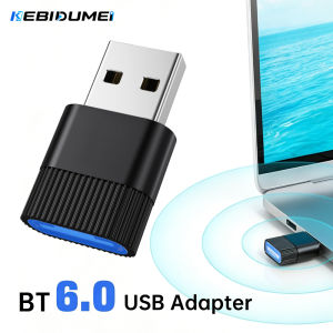 Kebidumei | KEBIDUMEI USB Bluetooth 6.0 Adapter Bluetooth 6.0 Dongle Wireless Audio Transmitter PC Laptop Mouse Speaker for Win11/10/8.1