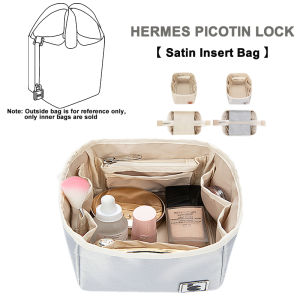 For H Picotin18 22 Lock Handbag Organizer Travel Makeup Satin fabric Inner Liner bag Tidy up Travel Insert Bag Storage Liner DIY Bags Accessories