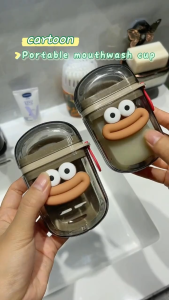 Cartoon Mouthwash Cup Mini Soap Storage Box with Lid Travel Sealed Soap Case Box Holder Portable Wash Cup Soap Dish Set Toothbrush Cup
