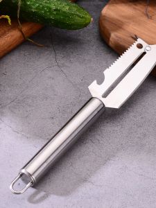 Stainless Steel Fruit Peeler Kitchen Knife Bottle Opener Apple Cucumber Potato Fish Scale Scraper Storage Organizer