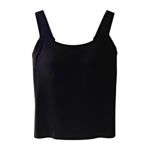Long Womens Vest Underwear with Chest Pad Seamless Large Size Conceals Belly Strap Trendy Solid Color Nylon Spandex Blend
