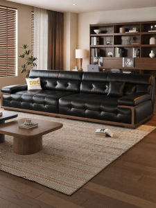 Vintage Semi Aniline Leather Sofa