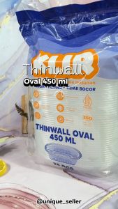 [Isi25] Thinwall Oval 450 ml KLIR / Thinwall Thinwal Oval 450ml KLIR / Kotak Makan Nasi Tempat Puding Jelly Jelli Jeli Jely Cake Donat Plastik 450 ml 450ml / Thinwall Thinwal Kotak Persegi Panjang Square Rectangle 450ml 450 ml / Food Container 450 ml