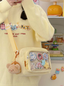 Transparent Crossbody Bag College Style Mobile Phone Small Bag Womens Compact Size Casual Leisure Shoulder Bag Pure E-commerce