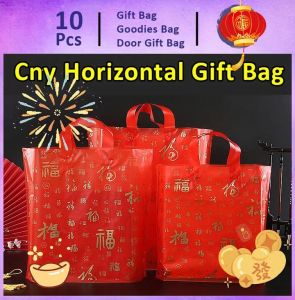 Gift Bag [10pcs] (80) Horizontal Good Fortune New Years Goods Packaging Wedding handbag Plastic Bag Goodies Bag Door Gift Wedding Party 礼物袋礼品袋购物袋.
