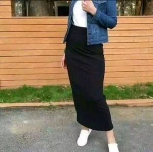 ROK SPAN PANJANG SCUBA CASUAL/FORMAL BELAHAN BELAKANG