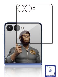 Blueo Mr. Blue Monkey High Definition Tempered Glass Film for Samsung Galaxy Zflip6 Flip7 Metal Lens Protection Decal Eagle Eye