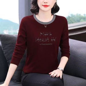HUAXUNRAN | Cotton Long Sleeve T-shirt for Plus Size Women