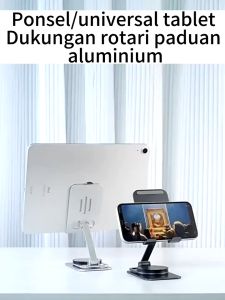 KOOYIINN Holder Hp Tablet Ipad 360° Phone Stand Holder Besi Aluminium Meja Foldable - MH03
