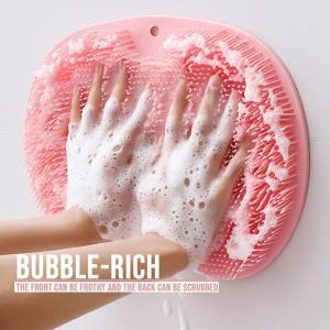 Shower Foot Back Scrubber Silicone Bath Massage Pad Bath Massage Cushion Brush with Suction Cups Wash Foot Mat Exfoliating Brush