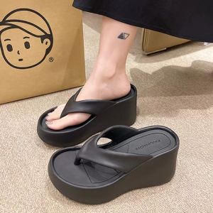 Best Sellers Women Summer Korean Fashion Flip-Flops Slippers Sandals Peep Toe Thick Sole Casual Wedge Sandals For Women