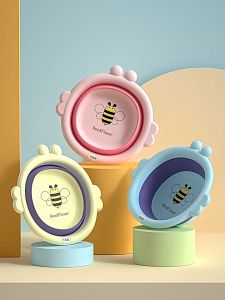 Thau gấp gọn rửa mặt vệ sinh cho bé hình Con Ong đáng yêu Dung tích 3800ml sử dụng nhựa PP số 5